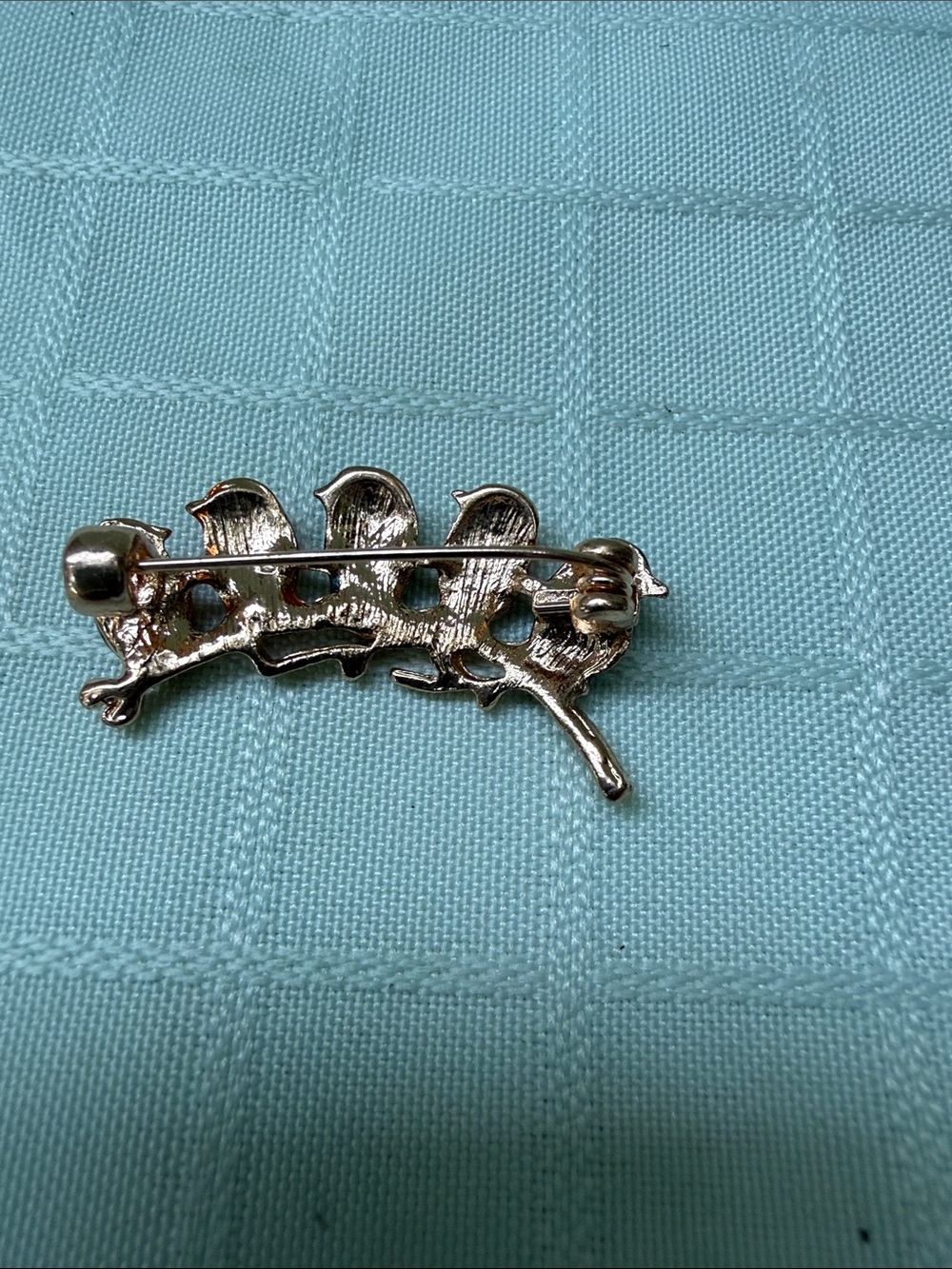 Vintage Gold-Tone Multicolor Enamel Crystal Bird Brooch - Colorful and Sparkly - Picture 5 of 7
